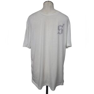 Shein White Back Graphic Print Crewneck Short Sleeve Thin T Shirt L